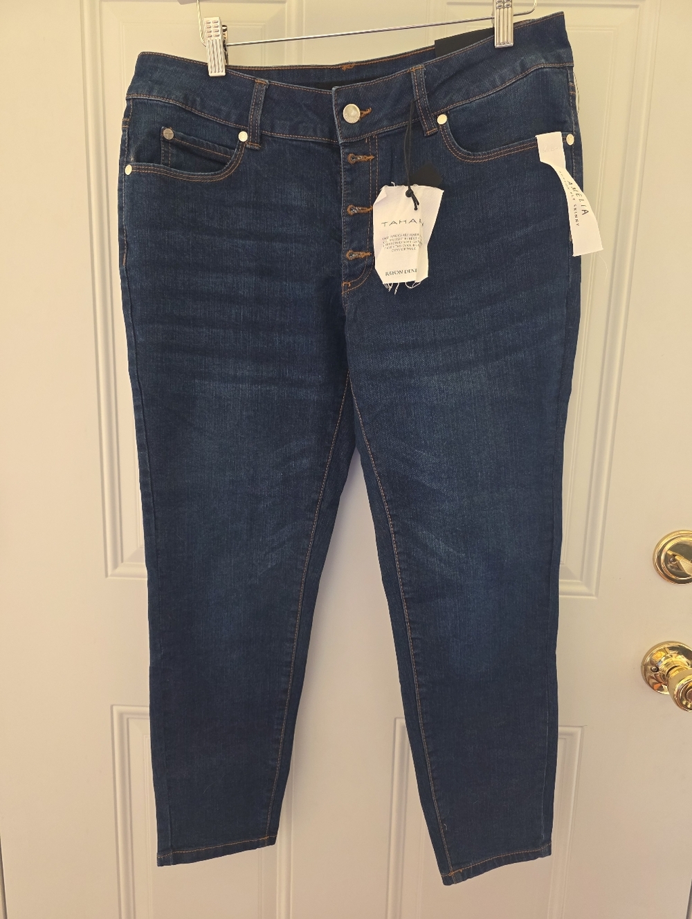 Tahari Skinny Button-Fly Jeans Size 12 - New With Tags
